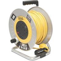 Stanley 13A 4-Gang 50m FatMax Cable Reel + 2.1A 2-Outlet Type A USB Charger 240V (630VA)