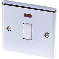 LAP 20A 1-Gang DP Control Switch Polished Chrome with Neon with White Inserts (63192)