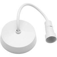 British General 6" Pendant Set Light Fitting E14 White 3" (631FG)