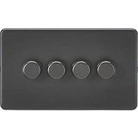 Knightsbridge 4-Gang 2-Way LED Intelligent Dimmer Switch Matt Black (631PX)