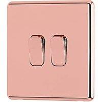 Arlec 10A 2-Gang 2-Way Light Switch Rose Gold (631RU)