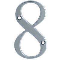Fab & Fix Door Numeral 8 Polished Chrome 80mm (6321P)