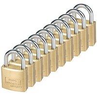 Burg-Wachter Brass Keyed Alike Padlocks 30mm 10 Pack (632TY)