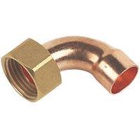Flomasta Copper End Feed Angled Tap Connector 15mm x 1/2" (63335)