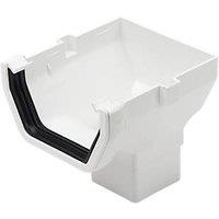 FloPlast uPVC Square Stop End Outlet White 114mm x 65mm (63578)