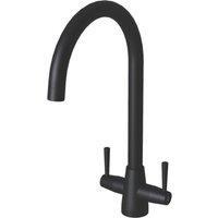 ETAL Wick Twin Lever Kitchen Mixer Tap Matt Black (635FJ)