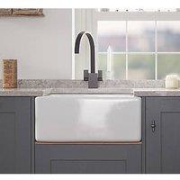 Abode 1 Bowl Fireclay Ceramic Kitchen Sink White 595mm x 455mm x 277mm (635PH)