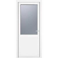Crystal 1-Panel 1-Obscure Light Left-Handed White uPVC Back Door 2090mm x 890mm (636KF)