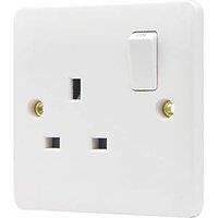 Vimark Pro 13A 1-Gang DP Switched Plug Socket White (636PV)