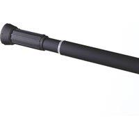 Straight Extendable Shower Curtain Rail Aluminium Black 1100-2000mm (636RE)