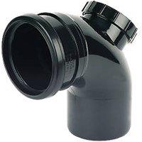 FloPlast Push-Fit -Boss 92.5 Single Socket Access Bend Black 110mm (63713)