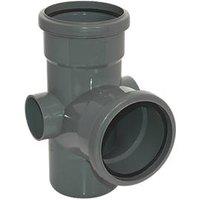FloPlast Push-Fit 92.5 Double Socket Soil Branch Anthracite Grey 110mm (637KJ)