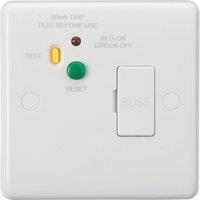 Knightsbridge Curved Edge 13A Unswitched Passive RCD Fused Spur with LED White (637YA)
