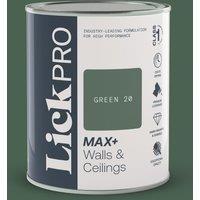 LickPro Max+ 1Ltr Green 20 Matt Emulsion Paint (638TM)