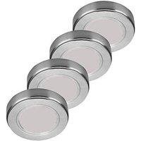 Sensio Hype R Pro Round LED Under Cabinet Lights Steel 8W 231 - 243lm 4 Pack (639PE)