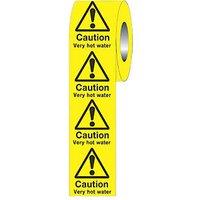 "Caution Very Hot Water" Adhesive Labels 50mm x 50mm (64004)