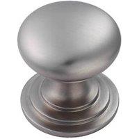 Fingertip Design Victorian Mushroom Cupboard Knob Satin Stainless Steel 32mm (6405P)