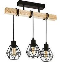 Eglo Townshend 5 3-Light Ceiling Light Black/Brown (640PL)