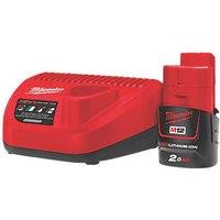Milwaukee M12 NRG-201 12V 2.0Ah Li-Ion RedLithium Battery & Charger Set (641HP)