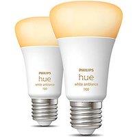 Philips Hue White Ambiance Bluetooth E27 A19 LED Smart Light Bulb 8.5W 806lm 2 Pack (641PP)
