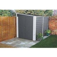 Trimetals Titan 960 7' 6" x 10' (Nominal) Pent Metal Motorbike Store Anthracite/Goosewing Grey (641RY)