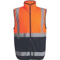 Regatta Pro Zip Collar Hi-Vis Vest Orange/Navy Medium 39.5" Chest (641VF)