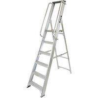 Lyte Aluminium 1.87m 6 Step Platform Step Ladder With Handrail (642FG)