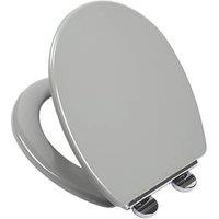 Croydex Lugano Soft-Close with Quick-Release Toilet Seat Moulded Wood Grey (642KK)