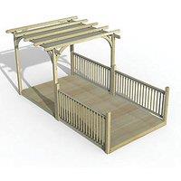 Forest Ultima 16' x 8' (Nominal) Flat Pergola & Decking Kit with 3 x Balustrades (4 Posts) & Canopy (643FL)