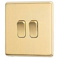 Arlec 10A 2-Gang 2-Way Light Switch Gold (643RU)
