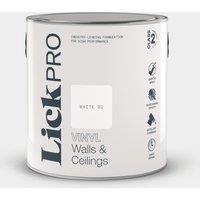 LickPro 2.5Ltr White 02 Vinyl Matt Emulsion Paint (643TM)