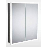 Sensio Eclipse 2-Door Recessed Illuminated Cabinet With 3360lm LED Light Silver Effect 600mm x 116mm x 700mm (644PE)