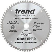 Trend CSB/CC30564 Wood Crosscut Circular Saw Blade 305mm x 30mm 64T (644XG)