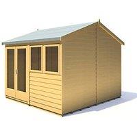 Shire Garden Studio 10' x 10' 6" (Nominal) Reverse Apex Overlap Timber Workshop (645TJ)