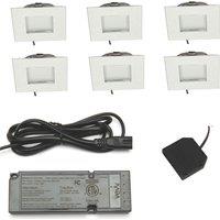 VEW Strata Recessed Square LED Kitchen Plinth Lights Steel 0.18W 20lm 6 Pack (645TW)