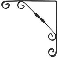 Essentials Ornamental Scroll Shelf Brackets Black 250mm x 250mm 10 Pack (645VJ)
