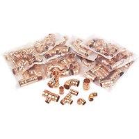 Flomasta Brass Solder Ring Fittings Pack 125 Piece Set (64673)