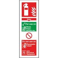 Essentials Non Photoluminescent Water Extinguisher ID Signs 300mm x 100mm 100 Pack (64681)