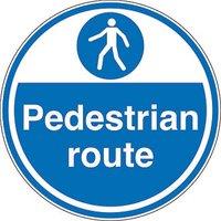 "Pedestrian Route" Anti-Slip Floor Sign 450mm x 450mm (646FX)