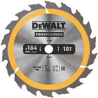 DeWalt Hardwood Construction Circular Saw Blade 184mm x 16mm 18T (646TH)