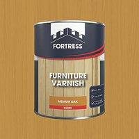 Fortress 750ml Mid Oak Gloss Water-Based Interior Furniture Varnish (647JM)