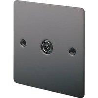 LAP 1-Gang Female Coaxial TV Socket Black Nickel (64955)
