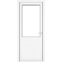 Crystal 1-Panel 1-Clear Light Left-Handed White uPVC Back Door 2090mm x 890mm (649JP)