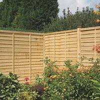 Rowlinson Traditional Lap Fence Panels Natural Timber 6' x 3' Pack of 3 (649PR)