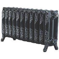 Arroll 470mm x 914mm 3378BTU Black / Silver Cast Iron 3 Column Radiator (6500P)