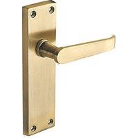 Designer Levers Victorian Fire Rated Latch Long Straight Lever Door Handle Pair Antique Brass (650KK)