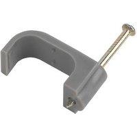LAP Grey Flat Single Cable Clips 10mm 100 Pack (6525F)