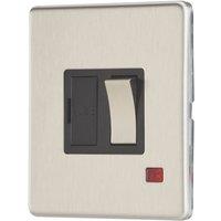 Contactum Lyric 13A Switched Fused Spur with Neon Brushed Steel with Black Inserts (652RR)