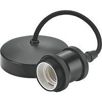 Knightsbridge Vintage 6" Pendant Set Light Fitting E27 Anthracite 3 1/2" (652VF)