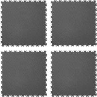 Garage Floor Tile Company X-Joint Interlocking Floor Tiles Graphite 5mm 4 Pack (652YU)